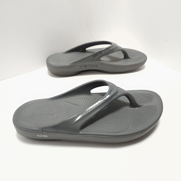 OOFOS OOLALA Womens Sandals Flip Flops Size 11 Grey - Picture 3 of 6